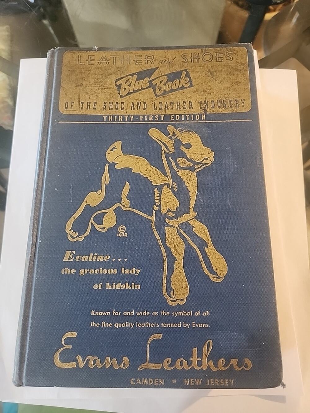1952 Blue Book Shoe & Leather Industry Catalog Manual Evans HC Vintage Ads